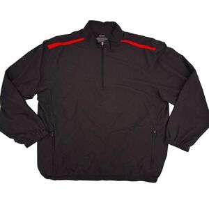 Pebble Beach Men's Golf Windshirt 1/4 Zip Pullover Large Water Resistant Black‎